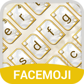 Tema de teclado emoji de ouro diamante icon