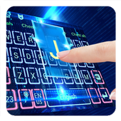 ikon Tema Keyboard Neon Blue Tech