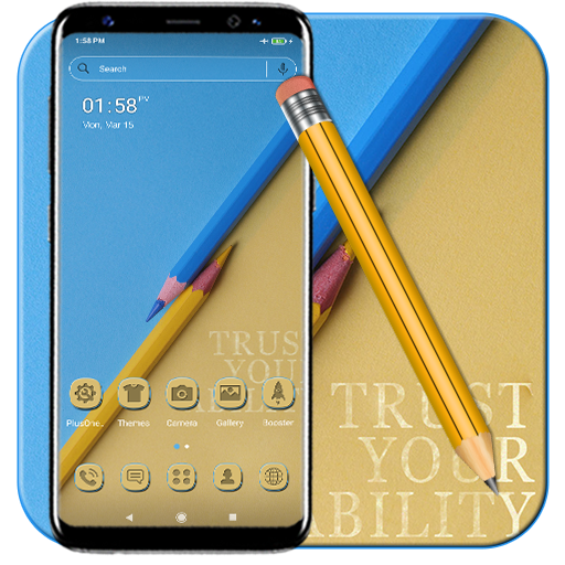 Yellow Blue Pencil Colour Theme icon