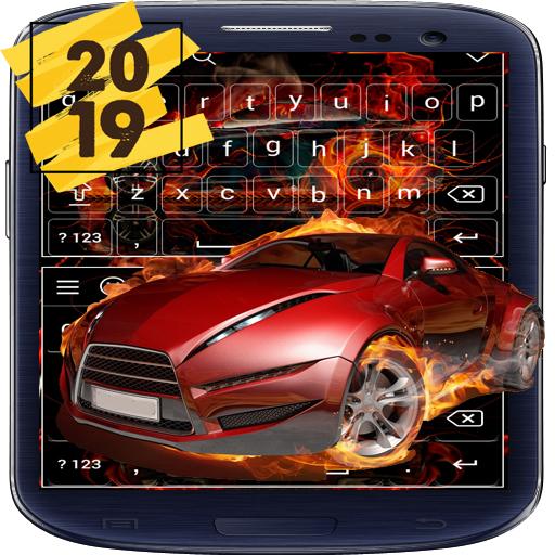 Fire Flaming Car Keyboard Theme icon