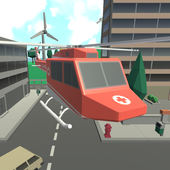 helicopter rescue city escape icon