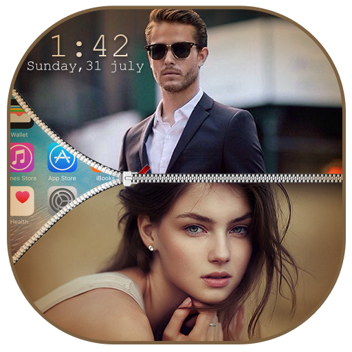 Dual Photo Zip Lock Screen icon