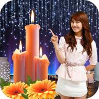 Condolence  Photo Frame with candle on 9Apps