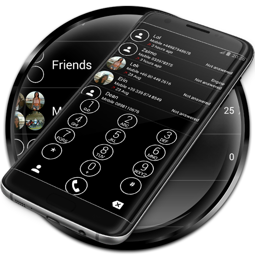 Dialer Circle BW Theme for Drupe or ExDialer icon