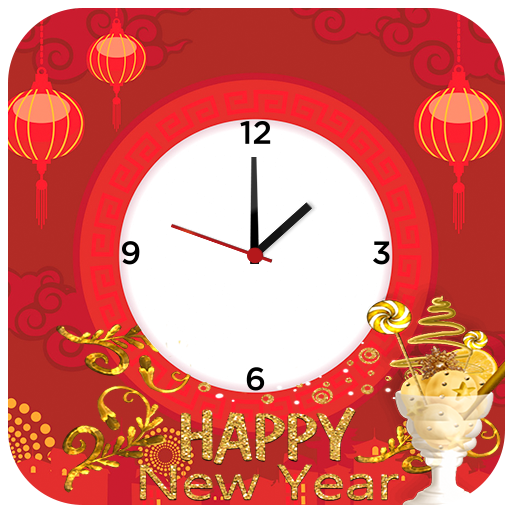 new year clock live wallpaper, new year wishes icon