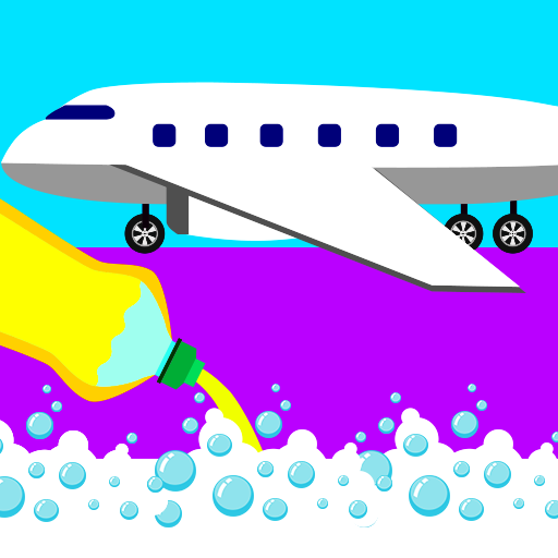 reinigung spiel flugzeug waschen icon