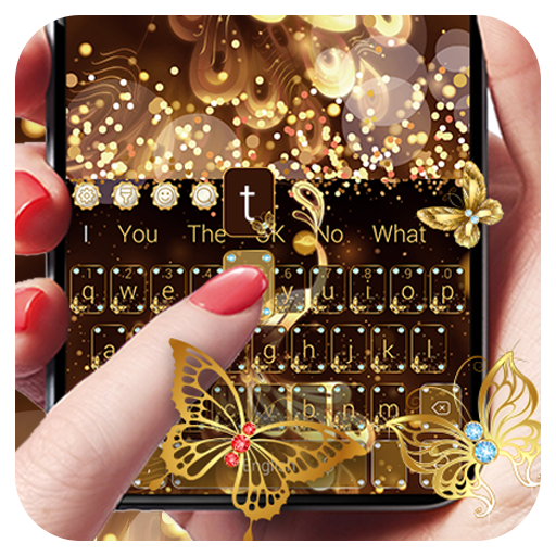 Gold Glitter Butterfly Keyboard icon