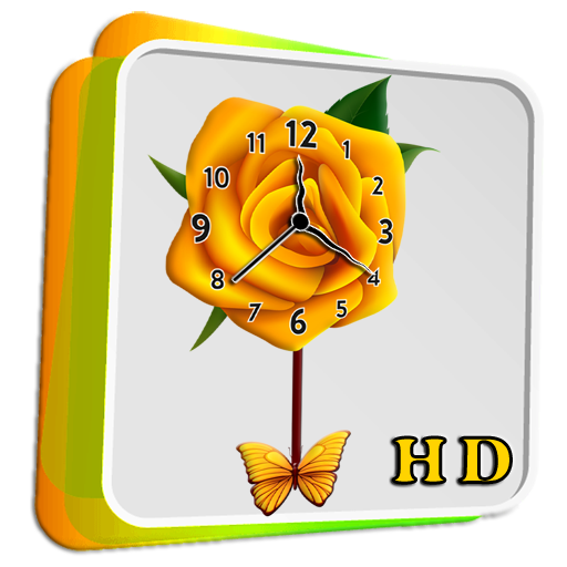 Rose flower clock live wallpaper icon