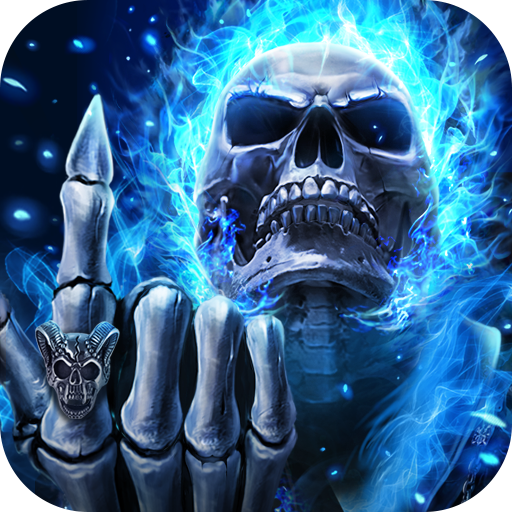 Blue Flaming Skull Live Wallpaper icon