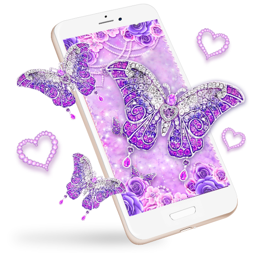 Diamond Butterfly Glitter Live 3D Wallpaper Theme icon