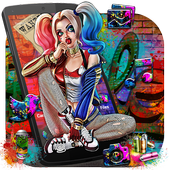 Joker Graffiti Sexy Girl Launcher Theme icon