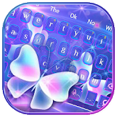 Neon Sparkle Butterfly Keyboard Theme иконка