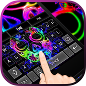 Neon Skull Keybaord Theme أيقونة