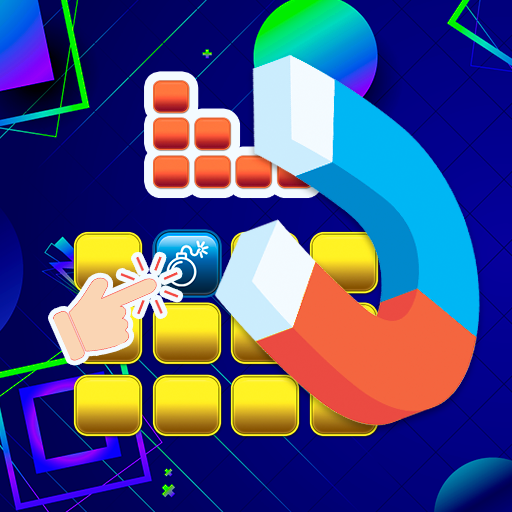 Magnetic blocks, logic puzzles from blocks icon