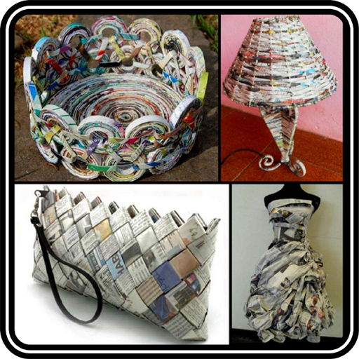 DIY Newspaper Recycle Home Craft Ideas Design Step icon
