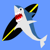 Shark surf icon
