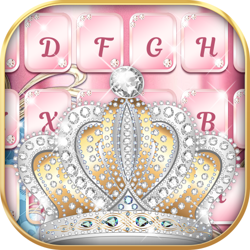 Pink Blue Crown Keyboard icon