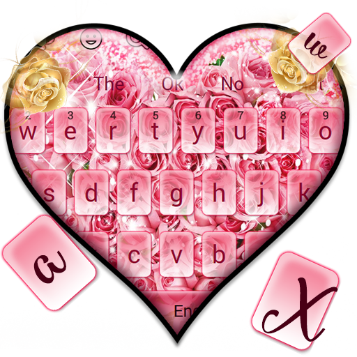 Glitter Flower Heart Keyboard icon