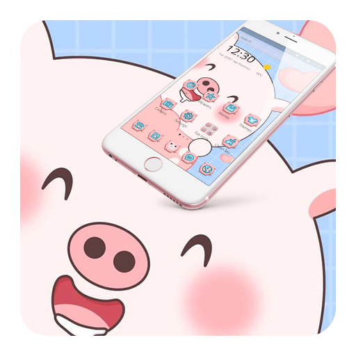 Pink Cartoon Cute Pig Theme icon