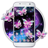 Colorful Neon Butterfly Launcher Theme Wallpapers icon
