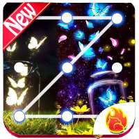 Colorful Glitter Neon Butterfly Lock Screen free