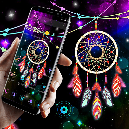 Colorful Neon Dream Catcher Theme आइकन