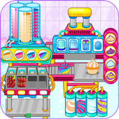 Cooking cupcakes factory icon