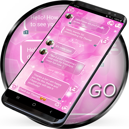 SMS Theme Sparkling Pink 2 - lovely text messages icon