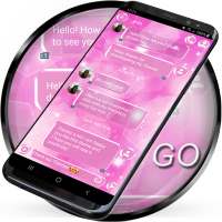 SMS Theme Sparkling Pink 2 - lovely text messages on 9Apps