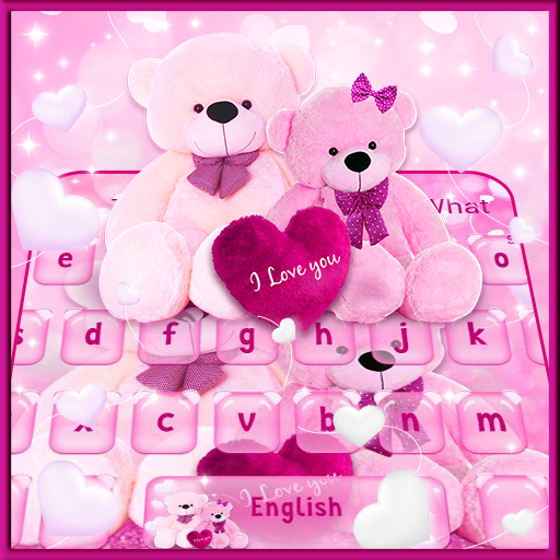 Pink Sparkling Teddy Bear Keyboard icon