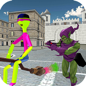 Flying Stick Man Hero:Monster Magic Fight Mystery icon