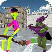 Flying Stick Man Hero:Monster Magic Fight Mystery