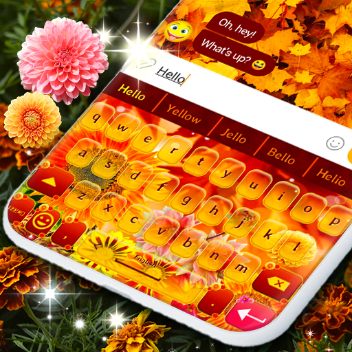 Autumn Flowers Keyboard 🍂 Orange Fall Themes icon
