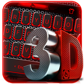 3D Black And Red Tech Keyboard Theme أيقونة