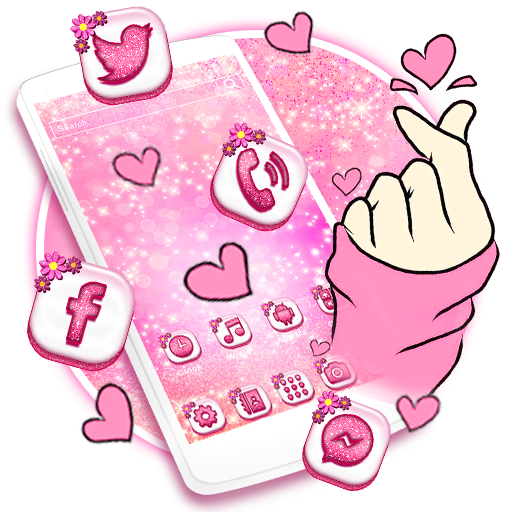 Bling Love Heart Launcher Theme Live HD Wallpapers icon