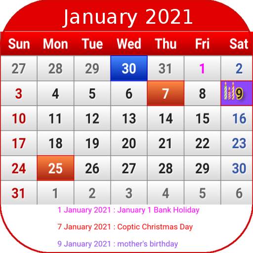 Egypt Calendar 2021