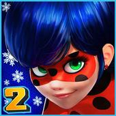 الدعسوقة والقط الاسود أيقونة