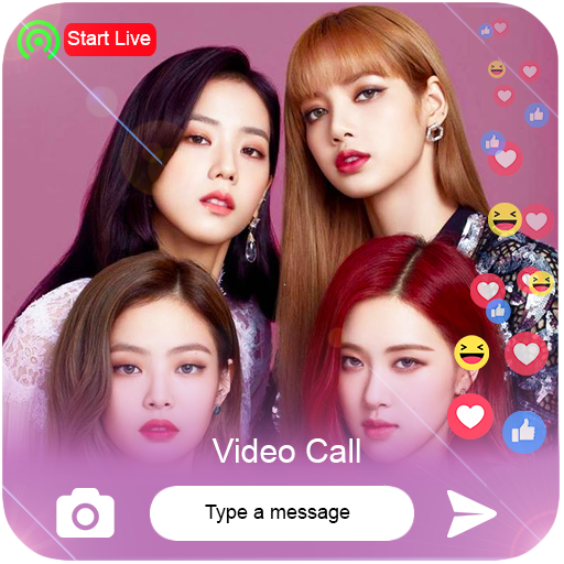 Black pink fake call video stimulation icon