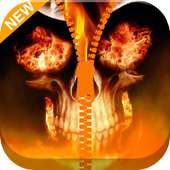 Skull Fire Zipper Locked