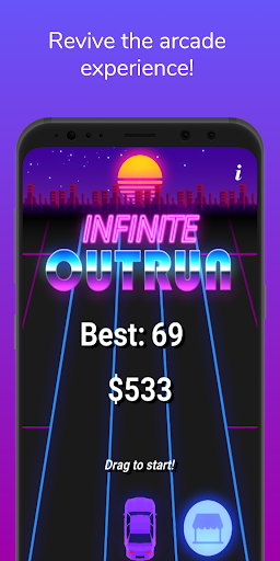 Infinite Outrun: a cyberpunk car game screenshot 1