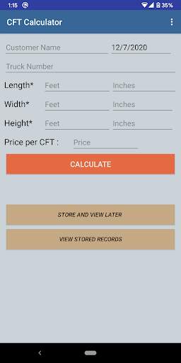 CFT calculator - cubic feet screenshot 1