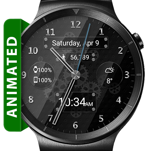 Black Glass HD Watch Face أيقونة