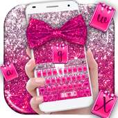 Tema Keyboard Pink Glitter Bow on 9Apps