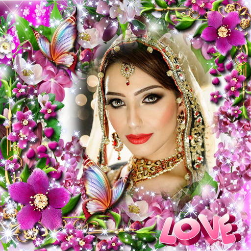 Lovely flower photo frame icon