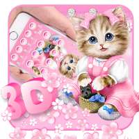 Pink Cute Cartoon Cat Gravity Theme