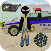 Stickman Rope Hero Police Town Simulator icon