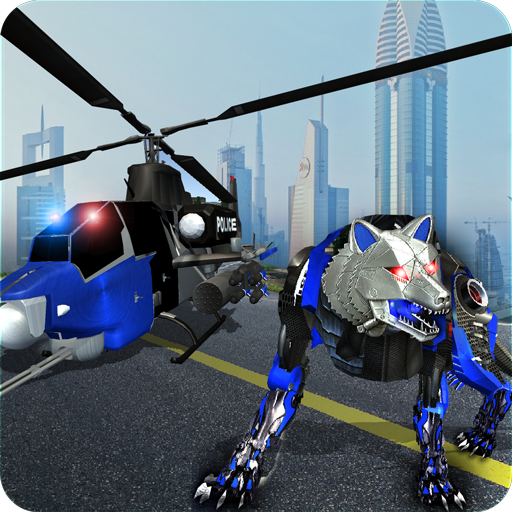 Air Force Transform Robot Cop Wolf Helicopter Game icon
