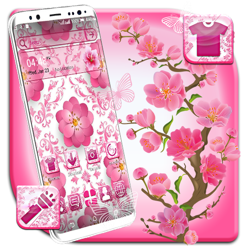 Beautiful Pink Flower Launcher Theme icon
