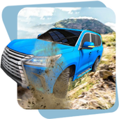 Luxury car offroad driving icon