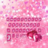 Pink Diamond Glitter Heart Keyboard Theme on 9Apps